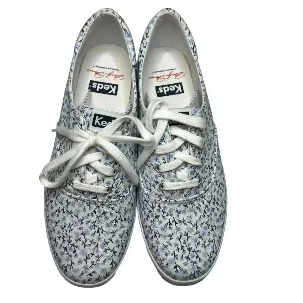 Keds Marilyn Monroe Crew Womens Sneakers•Size 7• Blue and White Floral•
